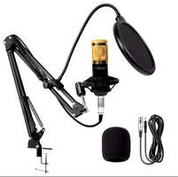 (MOEDAS R$ 67,23 / DO BRASIL) Kit Microfone BM800 Braço Articulado  Pop filter Shockmount