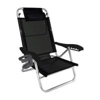 Cadeira de Praia Alumínio 5 Posições Preta