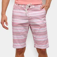 Bermuda De Sarja Ecxo Listrada Masculina - Rosa R$50