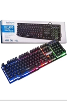 Teclado Semi Mecânico Gamer Profissional USB Abnt2 Iluminado Led Rgb Metal Exbom BK-152C Preto - R$37