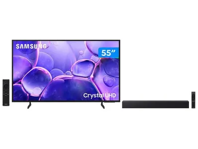 Combo Smart TV 55" Crystal UHD 4K U8600F  + Soundbar HW-HW-B400F