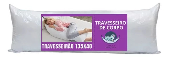 Travesseiro De Corpo Body Pillow 40cm X 1,30m Cor Branco