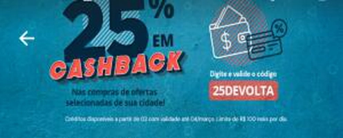 25% de Cashback no Peixe Urbano
