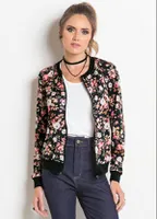 Jaqueta Bomber Preta e Floral - R$40