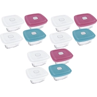 Conjunto de Potes de Vidro 12 Peças Colorido Facilita Vap com Tampa 500ml - Nadir Figueiredo - R$99