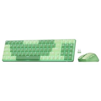 Kit Teclado e Mouse Mecânico Sem Fio Verde