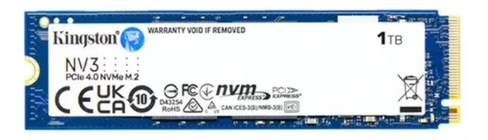 [R$289 Saldo MP/Selecionados] Ssd M.2 Nvme 4.0 1tb Kingston Nv3 2280 6000mb/s E 4000 Mb/s Cor Azul-escuro
