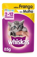 Alimento Gatos Filhotes  Frango Ao Molho Whiskas Sachê 85g