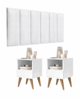 Conjunto Quarto  2 Mesas De Cabeceira Pix e1 cabeceira para cama Queen várias cores