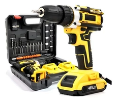 Parafusadeira Furadeira 48V c/ 2 Baterias Sem Fio