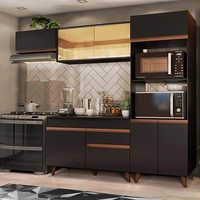 Cozinha Completa Madesa Reims XA260001 com Armário e Balcão - Preto - Preto