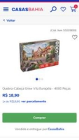 Quebra-Cabeça Grow Vila Européia - 4000 Peças | R$19