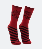 Meia Cano Alto em Algodão com Estampa do Star Lord Vermelho