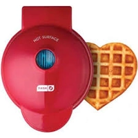 Máquina de Waffles Vermelha em Coração