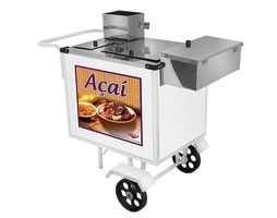 Carrinho de Açaí Cefaz Branco Roda Maciça Guarda Sol BL15M/GS