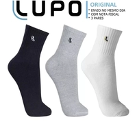 Kit 3 Pares Meias Lupo Original Cano Médio 