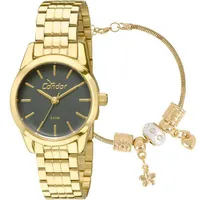 [APP+CUPOM+AME R$ 79,20] - Kit Relógio Condor Feminino Com Pulseira Co2035kmx/k4v