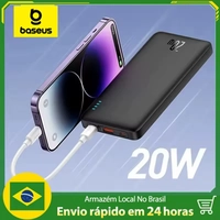 PowerBank Baseus Airpow 10000mah Turbo 20w Cabo USB Tipo C Carregador Portátil Mega Capacidade Carregamento Rápido Bidirecional