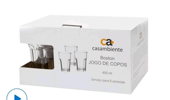 Jogo de Copos de Vidro 6 peças 450ml - Casa Ambiente Boston