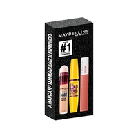 Kit Queridinhos Maybelline NY Batom Líquido Matte ink 65 Seductress + Máscara de Cílios Colossal Lavável + Corretivo Eraser 120 Light