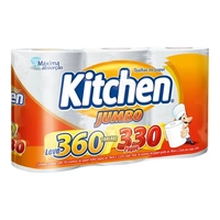 [Leve 2 Pague R$ 10,79 cada] Papel Toalha Branco Kitchen Jumbo com 3 Unidades