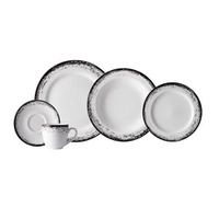 Jogo 20 Peças Porcelana Névoa Preto Schmidt