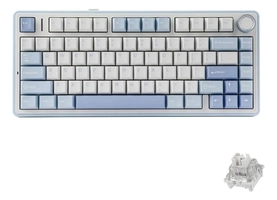 Teclado Aula F75 Sem Fio Mecânico Tri Mode Hot Swap Cor de teclado Azul Sal Marinho Idioma Inglês US