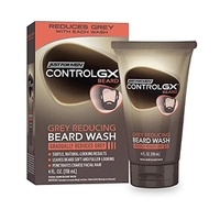 Shampoo de lavagem de barba redutora de cinza Just For Men Control gx, Gradualmente Colore Bigode e 
