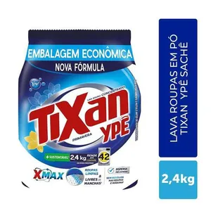 Sabão em Pó Tixan Ypê Primavera Sachê 2,4Kg  (R$7,27/kg)