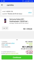 Samsung Galaxy M51 Desbloqueado 128GB Dual Sim Android 10.0 Tela 6.67” R$1659