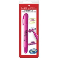 Caneta Marca Texto Gel, Faber-Castell, SuperSoft, 155728, Rosa, 6 unidades