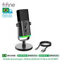 Microfone Fifine USB/XLR com RGB e saída fone