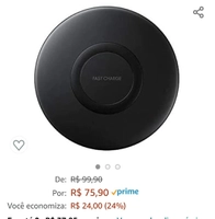 Carregador rápido slim sem fio Samsung [PRIME] | R$ 76