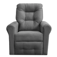 Poltrona Matrix Nala com Encosto Reclinável e Revestida em Veludo Light - Grafite