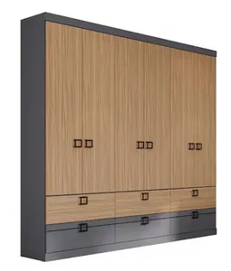Guarda-Roupa Herval 1734 com 6 Portas, 6 Gavetas e 5 Prateleiras - Grafite/Cedro