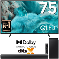 [APP] COMBO: Samsung Smart TV Vision AI 75 Polegadas QLED Ultra 4K Q7F 2025, Pontos Quânticos, Alexa, Xbox Cloud + Soundbar HW-B450F Dolby Audio