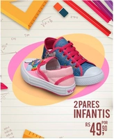 2 Pares de Tênis Infantis por R$50 na Calçados Online