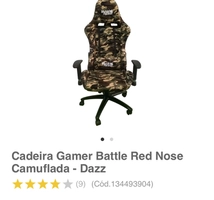 Cadeira Gamer Battle Red Nose Camuflada - Dazz | R$849