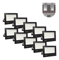 Kit 10 Refletores LED 200W Branco Frio à Prova d'Água