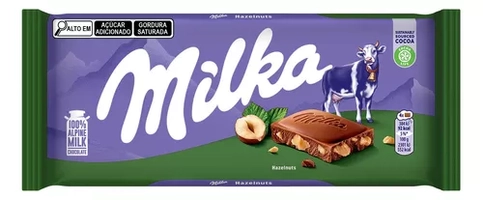 Chocolate ao Leite com Pedaços De Avelãs Milka Pacote 100g