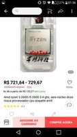 Amd ryzen 5 2600 r5 2600 3.4 ghz | R$ 721