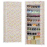 (BUG) Sapateira 9 Prateleiras Vertical Portátil Flores