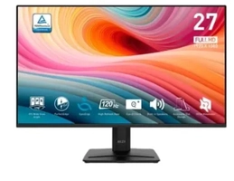 Monitor MSI PRO MP275 E2 27" FHD, Tela Flat, IPS, 120Hz, 1ms, DP, HDMI e VGA, Alto-falantes Embutidos, Preto - 9S6-3PD3CM-004 (PIX OU AVISTA)