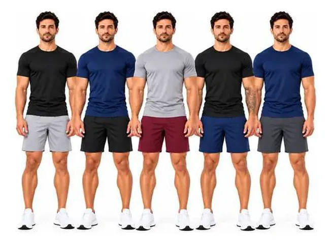 Kit 10 Peças Dry Fit Camisetas Shorts Academia