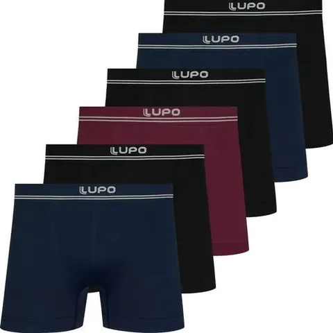 Kit 6 Cuecas Boxer Lupo Microfibra