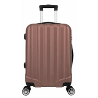 Mala de bordo com rodinhas giro 360º em material ABS com cadeado Prizi Gold Rose - XH-A122