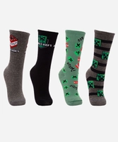 Kit 4 Meias Infantis Cano Médio Minecraft