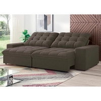 Sofá 4 Lugares Linoforte Benetton com Assento Retrátil e Encosto Reclinável em Tecido Suede 229 cm