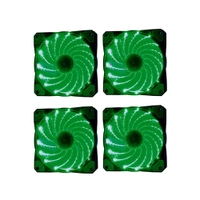 Kit Cooler FAN com 4 Unidades Mitsushiba, 120mm, LED, Para Gabinete, Verde