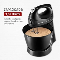 Batedeira Mondial Prática Black B-44 com 3 Velocidades – Preta - 110V